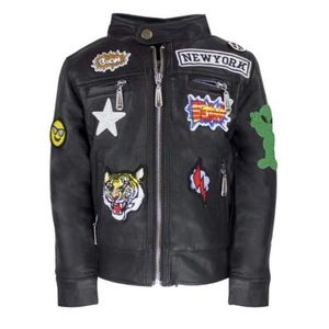 Vegan boys leather jacket bomber